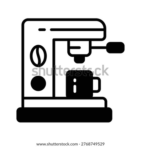 A captivating glyph icon of coffee machine appliance