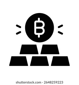 A captivating glyph icon of digital bitcoin assets