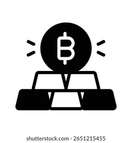A captivating glyph icon of digital bitcoin assets