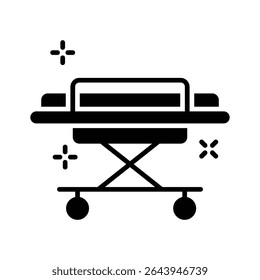 A captivating glyph icon for emergency stretcher