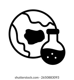 A captivating glyph icon of environmental research method