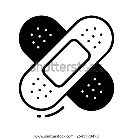 A captivating glyph icon featuring bandage, easy to edit