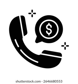 A captivating glyph icon of financial talk bubble