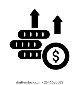 A captivating glyph icon of high price