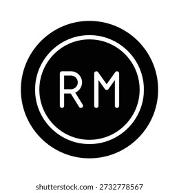 A captivating glyph icon of malaysian ringgit is scalable