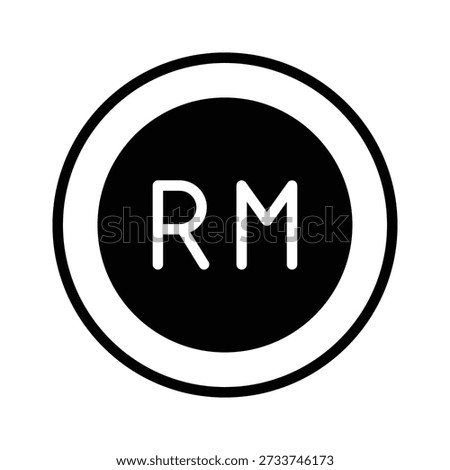 A captivating glyph icon of malaysian ringgit is scalable