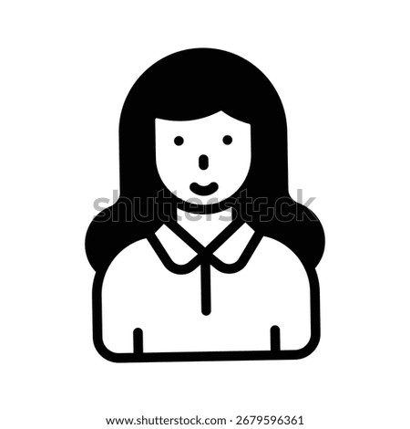 A captivating glyph icon of mom character