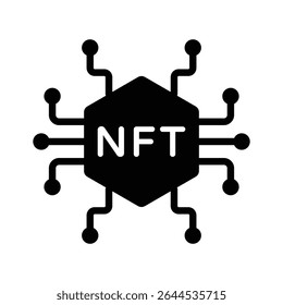 Um ícone de glifo cativante do trabalho artístico digital nft