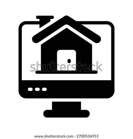 A captivating glyph icon of online property listing screen
