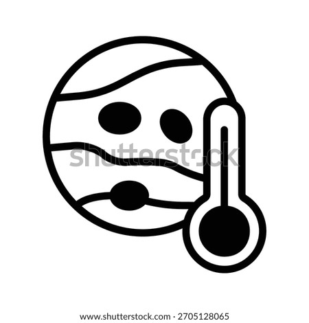 A captivating glyph icon of planet temperature gauge