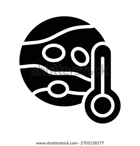 A captivating glyph icon of planet temperature gauge