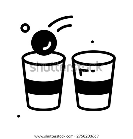 A captivating glyph icon representing beer pong party game