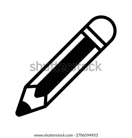 A captivating glyph icon of sharp pencil drawing tool