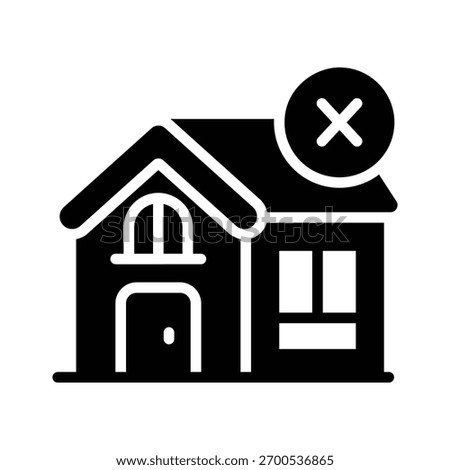A captivating glyph icon showing cancel house request
