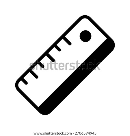 A captivating glyph icon showing standard measuring ruler scale