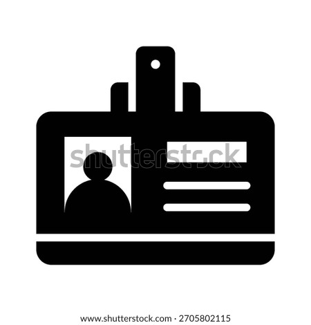 A captivating glyph icon showing student id badge