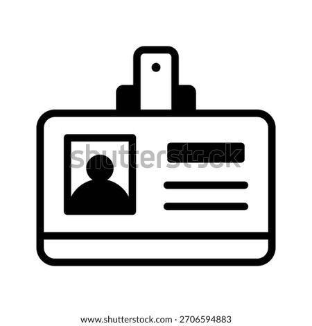 A captivating glyph icon showing student id badge