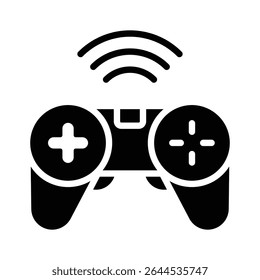 Um ícone de glifo cativante do dispositivo de gamepad inteligente