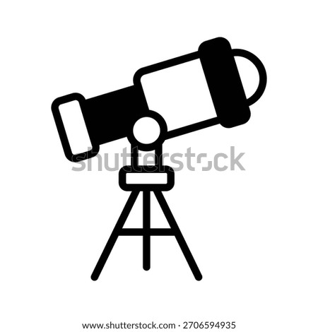 A captivating glyph icon of telescope on tripod base