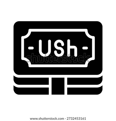 A captivating glyph icon of ugandan shilling is scalable