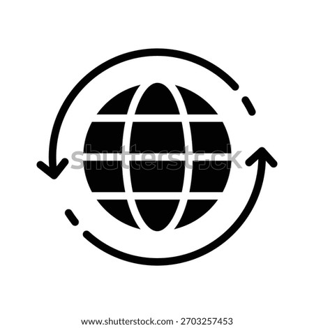 A captivating glyph style icon of global trade concept