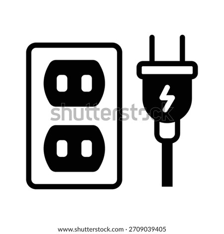 A captivating glyph style icon showing power plug
