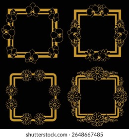 Captivating Gold Floral Frames Premium Decorative EPS Collection Strong Visuals