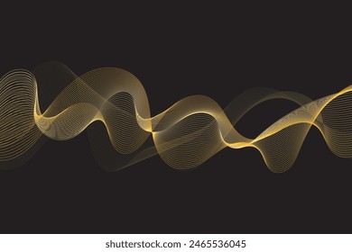 Captivating golden ribbons undulate against a dark backdrop, conveying luxury and movement