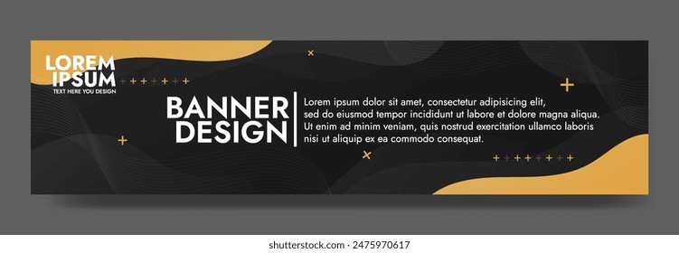 Captivating gradient wave banner template showcases a dynamic, color shifting wave pattern in a sleek, monochromatic palette
