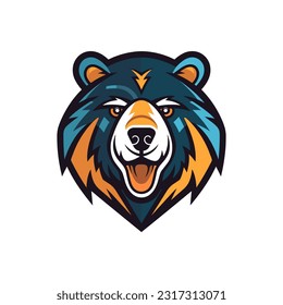 Captivating hand drawn bear head logo design that exudes strength and wilderness. Ideal for outdoor and adventure themed brands