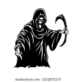 Captivating hand drawn depiction of the Grim Reaper, evoking a sense of intrigue and contemplation about the mysteries of life and the afterlife.