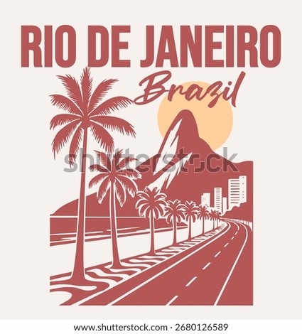a captivating hand drawn illustration of 80s beach scene with swaying palms, the serene sea, and a breathtaking sunset, vector illustration, for t-shirt graphic.