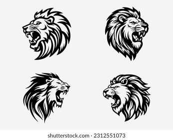 Captivating hand drawn lion logo design illustration, representing courage, majesty, and the spirit of the wild