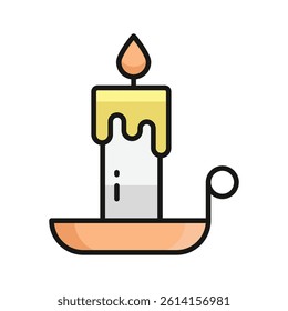 A captivating icon of candle, ready to use vector