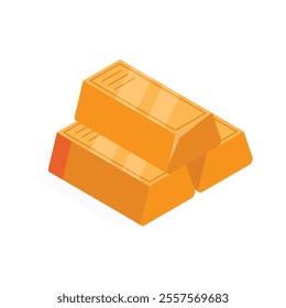 A captivating icon of gold bars, modern gold ingots vector design, finance related concept icon