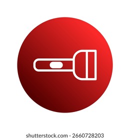 Uma ilustração cativante de um ícone de lanterna emblema brilhando sobre um fundo vermelho vibrante