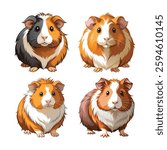 A captivating illustration of a guinea pig showcasing its adorable features and playful nature.