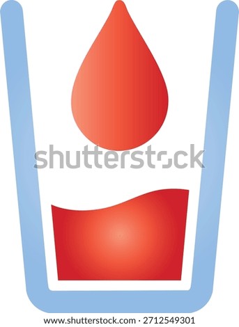 A captivating illustration of a single drop suspended above a half-filled glass, representing purity