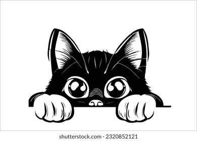 Captivating image of an adorable cat playfully peeking, guaranteed to enhance your designs. Ideal for commercial use, projects, and creative endeavors.