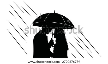 A captivating image of a couple, defined by a bold, striking silhouette style.