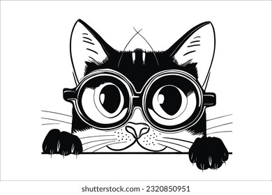 Captivating image of a cute cat playfully peeking, adding charm to your designs. Ideal for commercial use, projects, and creative endeavors.