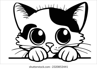 Captivating image of a cute cat playfully peeking, adding charm to your designs. Ideal for commercial use, projects, and creative pursuits.