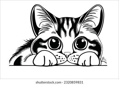 Captivating image of a cute Selkirk Rex cat playfully peeking, guaranteed to enhance your designs. Ideal for commercial use, projects, and creative endeavors.