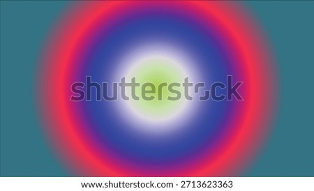 A captivating image featuring concentric circles blending red, blue, green, and white.