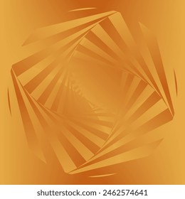 A captivating image featuring a swirling vortex of golden lines against a gradient background. The lines converge towards the center. The overall impression is one of energy and dynamism. 3D. Nirmana.