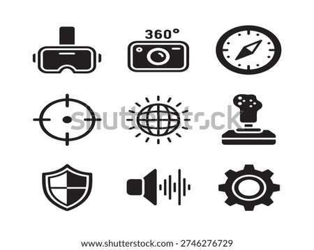 Captivating immersive dashboard icons with deep engagement silhouette concepts
