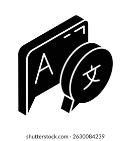A captivating isometric filled icon of language exchange
