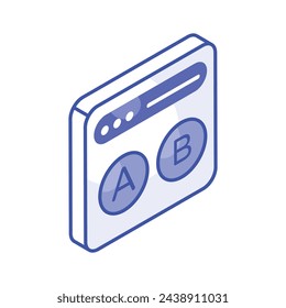 A captivating isometric icon of ab testing in editable style, ready for premium use