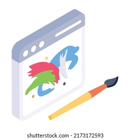 A captivating isometric icon of color palette

