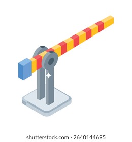 A captivating isometric icon of concrete safety barrier.